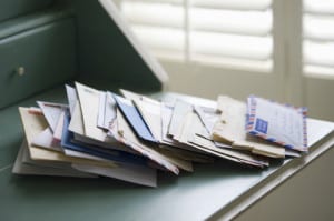 Letters on writing desk