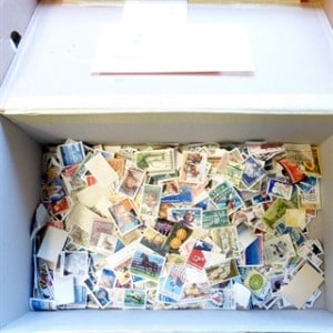 Image of assortment of stamps in Shoe Box Stamps