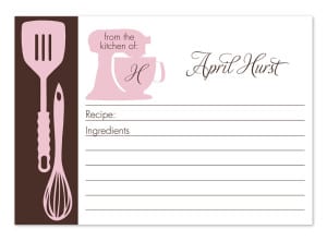 KITCHEN TOOLS RECIPE CARD