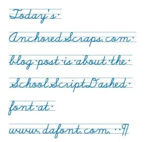 SchoolScriptDashedFontExample01