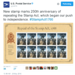 Repeal of the Stamp Act 1766 stamp released