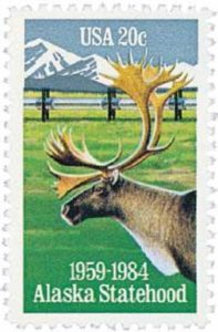 North to Alaska Statehood 1984 stamp