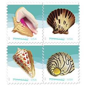 Beach Music and 2017 Seashells Postcard stamps