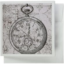 Vintage Stop Watch Steampunk Art Greeting Cards