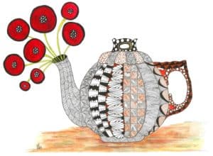 Zentangle Inspired Whimsical Tea Time Note Cards