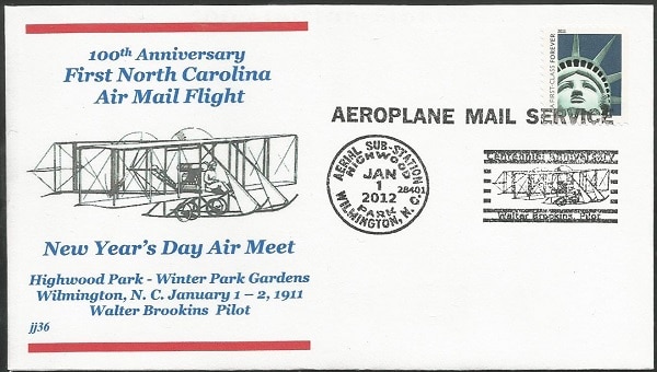 2012 100th Anniversary First North Carolina Air Mail Flight