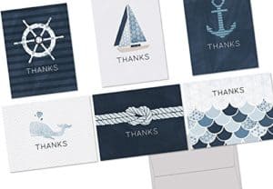 Letter Writing Nautical Thank You Note Cards