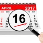 16 April 2017 Calendar With Magnifier Photo