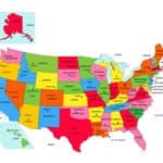 Map of USA 50 States with State Names