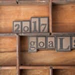 2017 Goals in wooden typeset