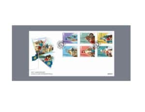 Lions Clubs International 100th Anniversary Postmarks Jersey Stamps