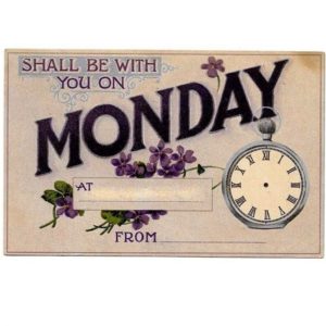 Postcard Large Letter Monday Appointment Card Making Time Letter Writing