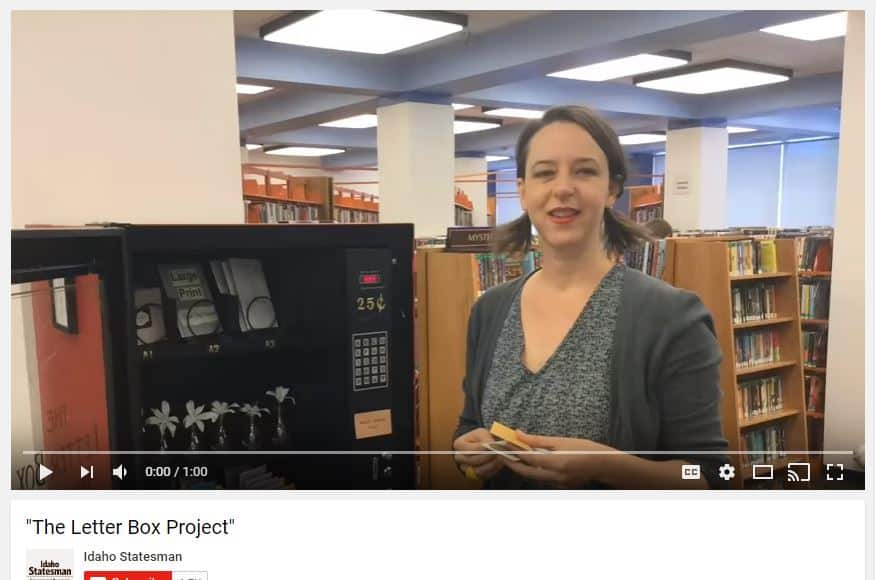 Idaho Statesman Video Image of The Letter Box Project Vending Machine