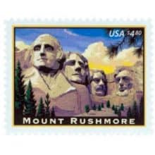 Four Mount Rushmore National Memorial Stamps