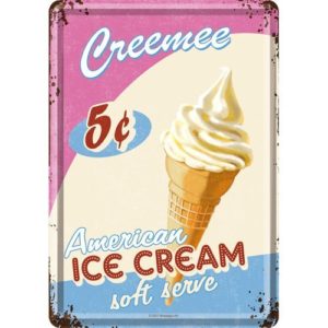 Nostalgic-Art Creemee American Ice Cream Soft Serve mini-sign metal postcard Nostalgic Art