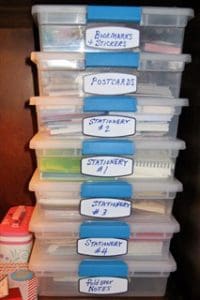 Sunday Letter Writing Organization containers