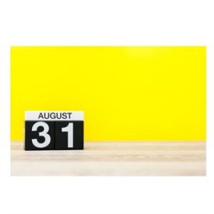 August 31st calendar on yellow background Dreamstime,