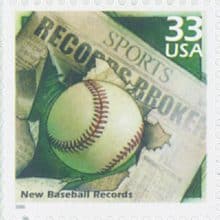 Exciting 2000 New Baseball Records USPS Stamp!