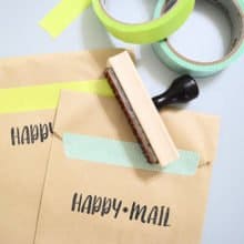 Happy Mail Wood Mounted Stamp with Handle