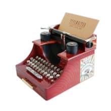 Red Vintage Typewriter Music Box
