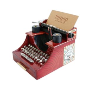 Red Vintage Typewriter Music Box