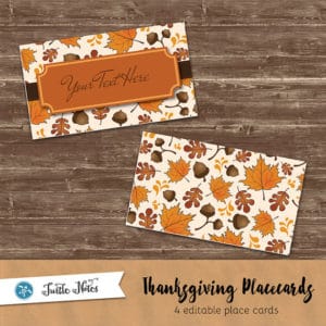 Notable Acorns Thanksgiving Place Cards