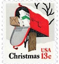 1977 Rural Mailbox Christmas stamp