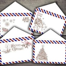 Christmas Air Mail Envelopes Digital Printables