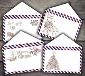 Christmas Air Mail Envelopes