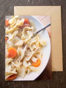 delicious grEATings recipe card: Healthy Chicken Noodle Soup