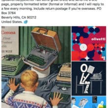 Typewritten Avalanche Sending John Mayer Typed Mail