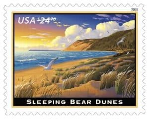 Sleeping Bear Dunes Stamp Priority Mail Express