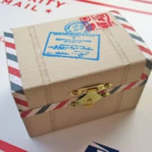 Whimsical Air Mail Postal Package Trinket Box