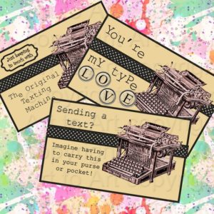 Steampunk Texting Machine Postcard Printable