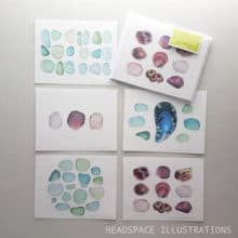 Seaglass Notecards Greeting Set Stationery
