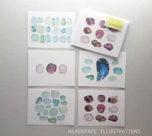 Seaglass Notecards Greeting Set Stationery