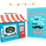 DIY Fathers Day Card and Barber Shop Printable