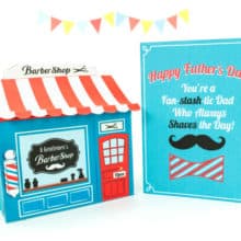 DIY Fathers Day Card and Barber Shop Printable