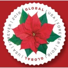 USPS Holiday Stamps include 2018 Poinsettia Global Forever Stamp