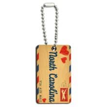 Air Mail Postcard Wooden Key Chain (for Name Your State)