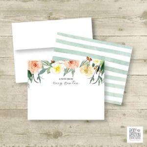 Autumn Bloom Watercolor Floral Bouquet Note Cards Roxy Benton Designs