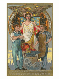 Vintage Americana Patriotic Labor Day Postcard