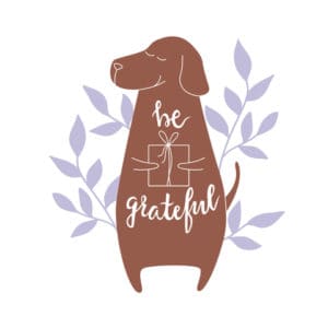 Be grateful. Vector background with dog. Dreamstime