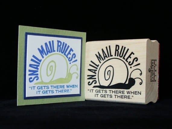 Snail Mail Rules Rubber Stamp