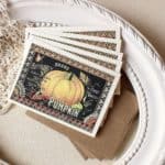 Sunshine and Ravioli Pumpkin Seed Label Note Card Set