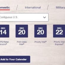 2018 USPS Holiday Shipping Deadlines