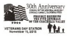 Veterans Day 2018 Pictorial Postmark General Patton Memorial Museum