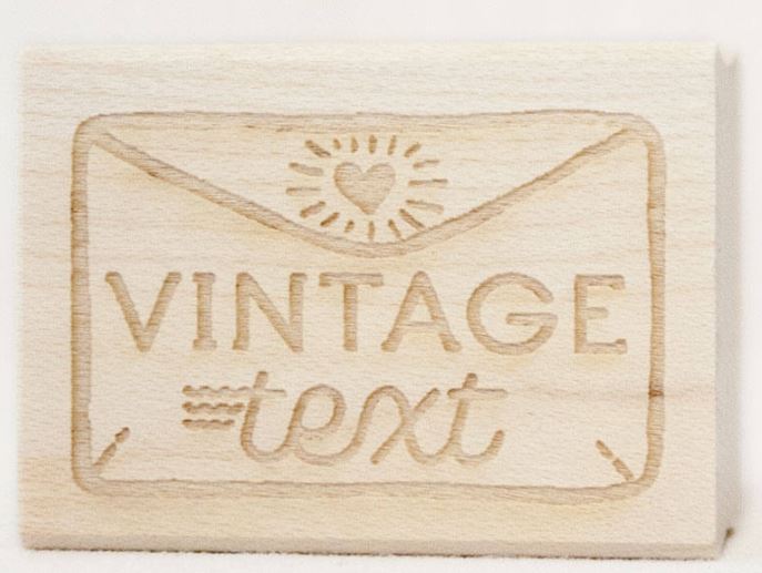 Vintage Text Rubber Stamp SweetPotatoShop