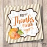 Printable Happy Thanksgiving Pumpkin Tags