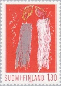 Child drawing christmas candles colnect stamps